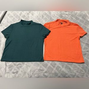 Ribbed Mock Neck Cropped Top